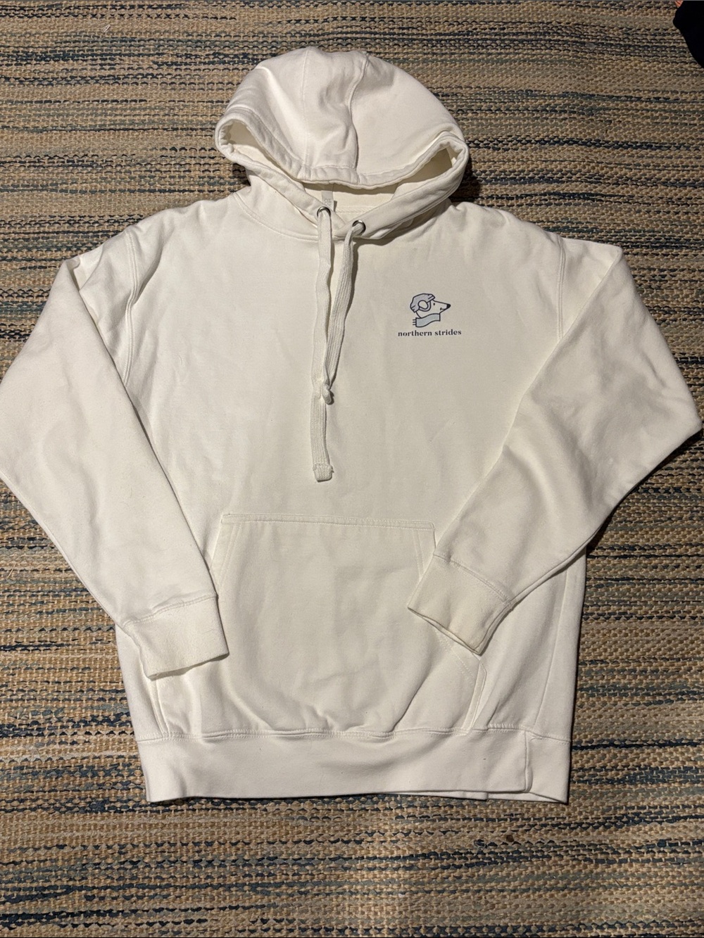 Northern Strides White/Ivory Logo Hoodie Size L